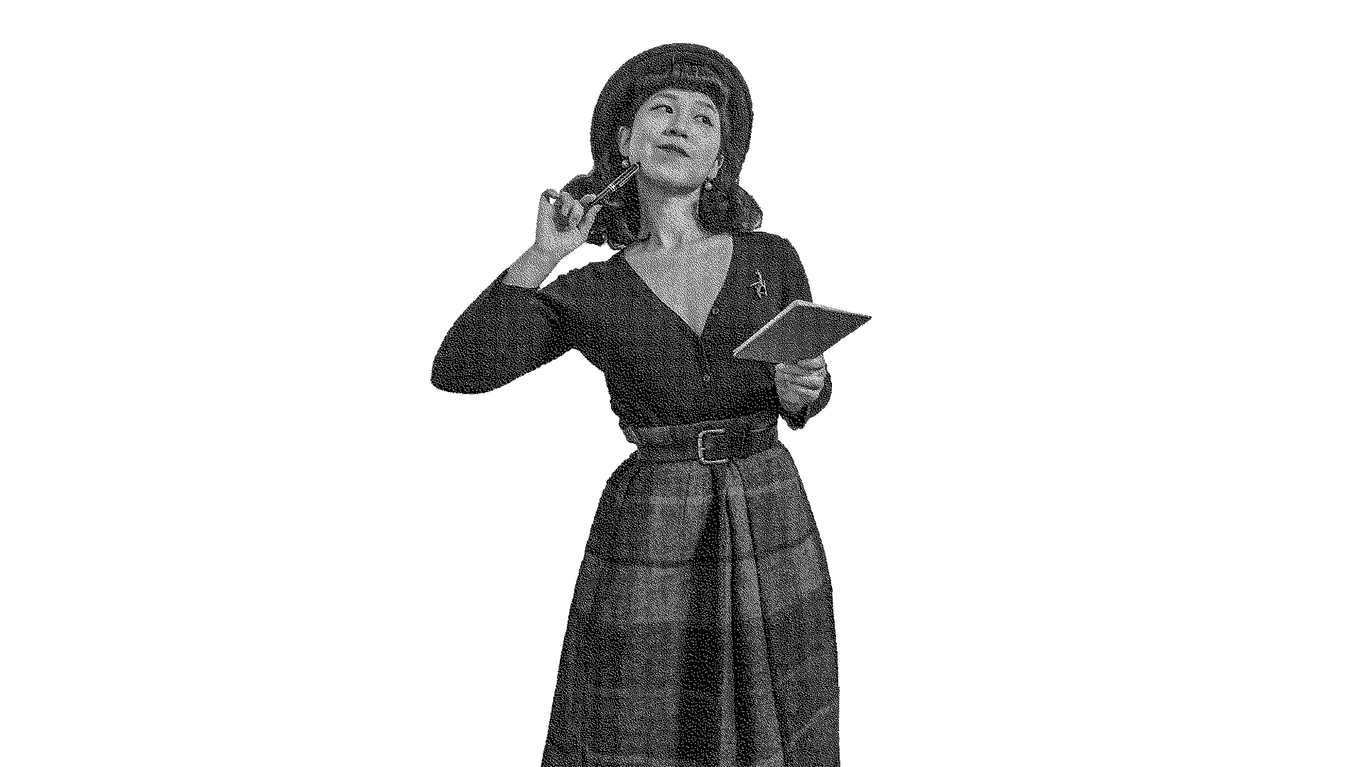 Portrait of Béa Hsu holding a notebook and pen